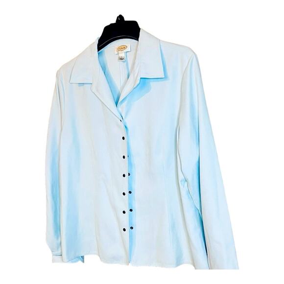 Talbot Microsuede Light Blue Shirt Jacket Size Large Snap Closure - Picture 2 of 7